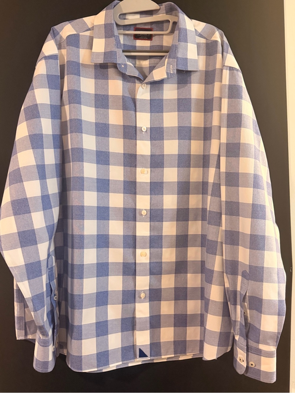 UNTUCKit Blue and White Check Dress Shirt